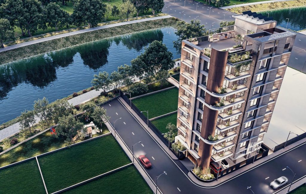 Modern living room in Arunodoy luxury apartments